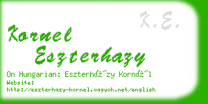 kornel eszterhazy business card